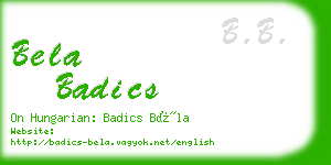 bela badics business card